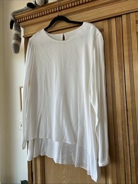 J. Jill White Layered Long-Sleeve Top XL